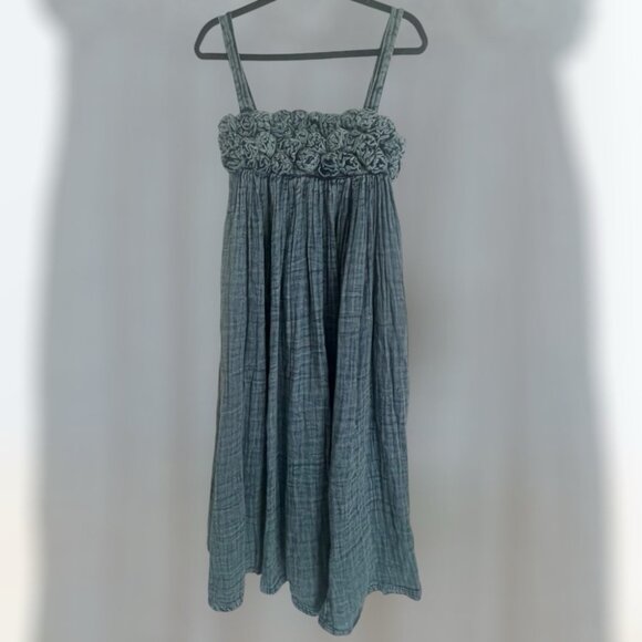 Free People Dolly Midi Floral Dress in Indigo - Picture 3 of 5